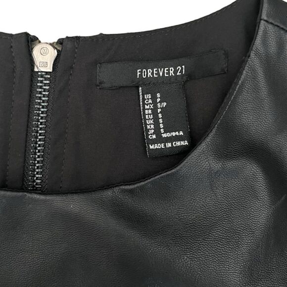 Forever 21 Faux Leather Short Sleeve Blouse - Picture 5 of 5